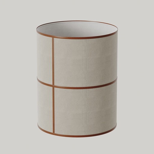LIGHT LINEN SHADE WITH ORANGE TRIM
